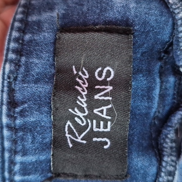 Rekucci Stretch Waist Straight Leg Jeans Sz 16 P 5 Pockets Gently Loved - Picture 8 of 9